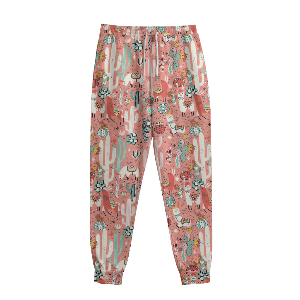 Happy Llama Pattern Print Sweatpants