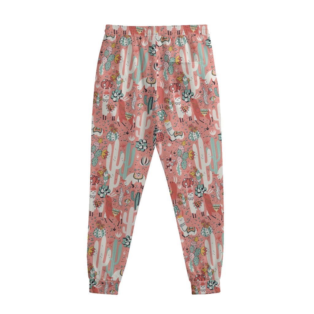 Happy Llama Pattern Print Sweatpants