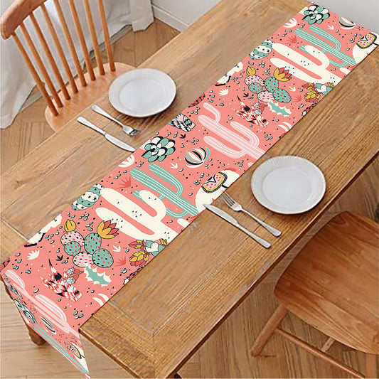 Happy Llama Pattern Print Table Runner