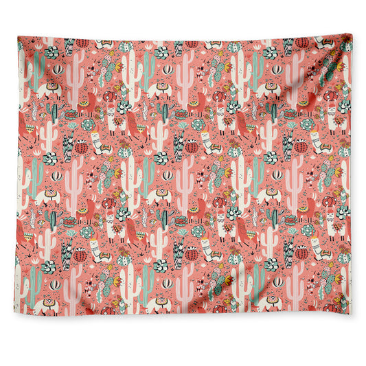 Happy Llama Pattern Print Tapestry