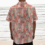 Happy Llama Pattern Print Textured Short Sleeve Shirt