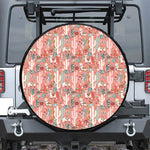 Happy Llama Pattern Print Tire Cover