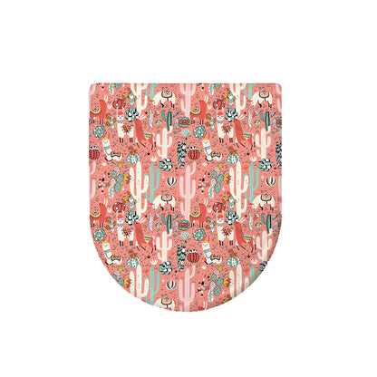 Happy Llama Pattern Print Toilet Lid Cover