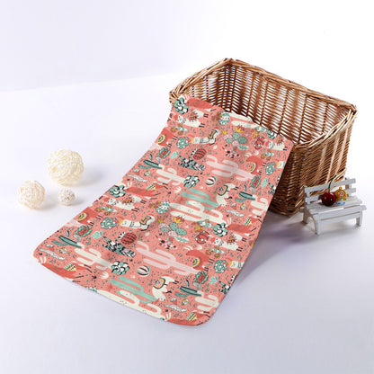 Happy Llama Pattern Print Towel