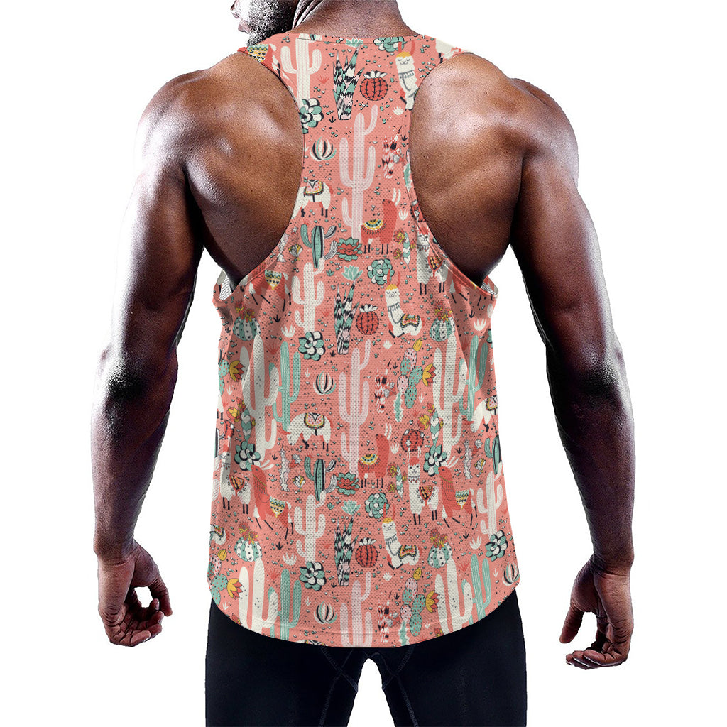 Happy Llama Pattern Print Training Tank Top
