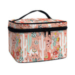 Happy Llama Pattern Print Travel Makeup Bag