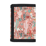 Happy Llama Pattern Print Trifold Wallet