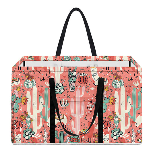 Happy Llama Pattern Print Utility Tote Bag