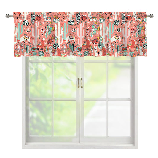 Happy Llama Pattern Print Window Valance