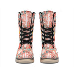 Happy Llama Pattern Print Winter Boots