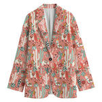 Happy Llama Pattern Print Women's Blazer