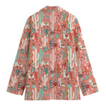 Happy Llama Pattern Print Women's Blazer