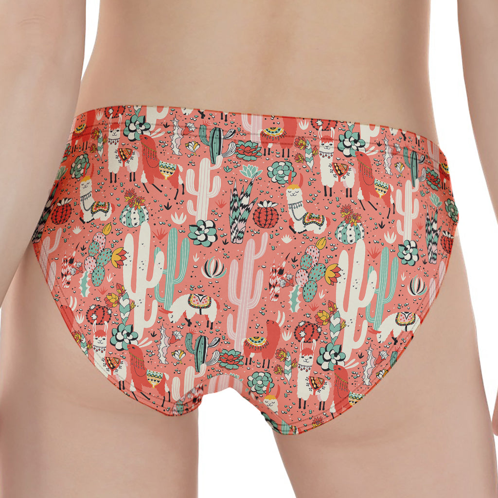 Happy Llama Pattern Print Women's Panties