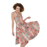 Happy Llama Pattern Print Women's Sleeveless Dress