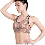 Happy Llama Pattern Print Women's Sports Bra