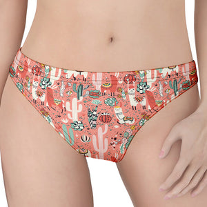 Happy Llama Pattern Print Women's Thong