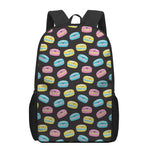 Happy Macarons Pattern Print 17 Inch Backpack