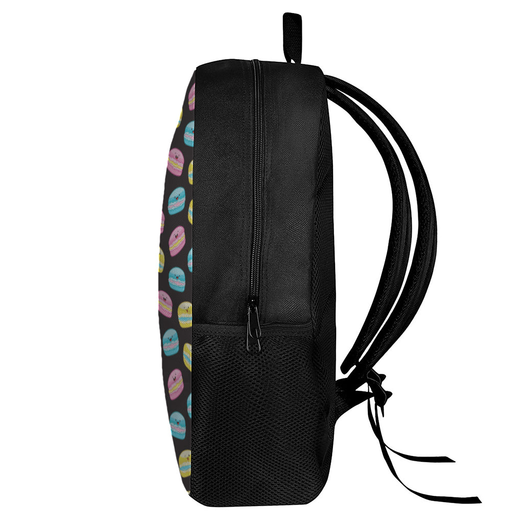 Happy Macarons Pattern Print 17 Inch Backpack