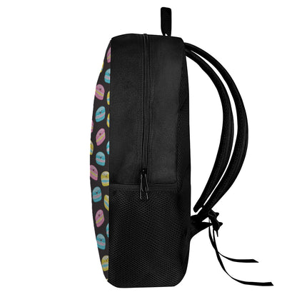 Happy Macarons Pattern Print 17 Inch Backpack