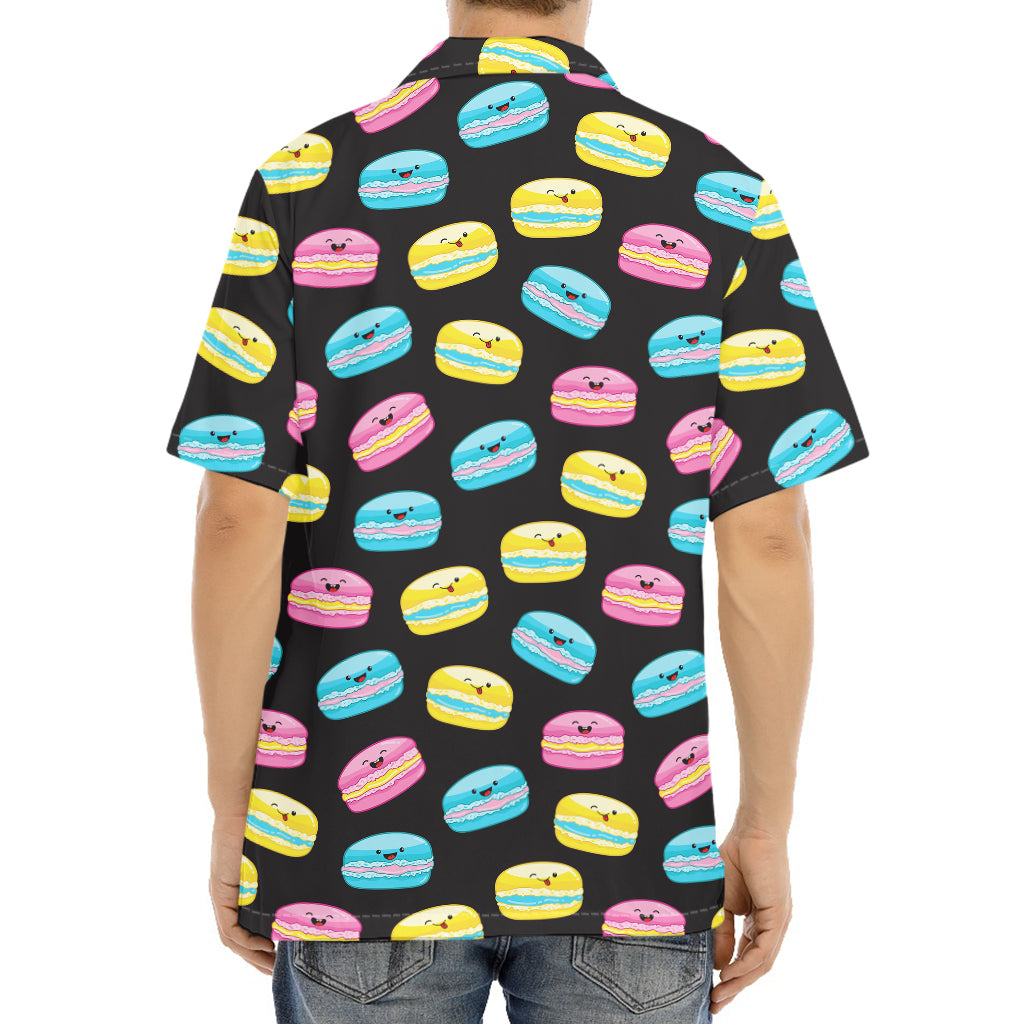 Happy Macarons Pattern Print Aloha Shirt