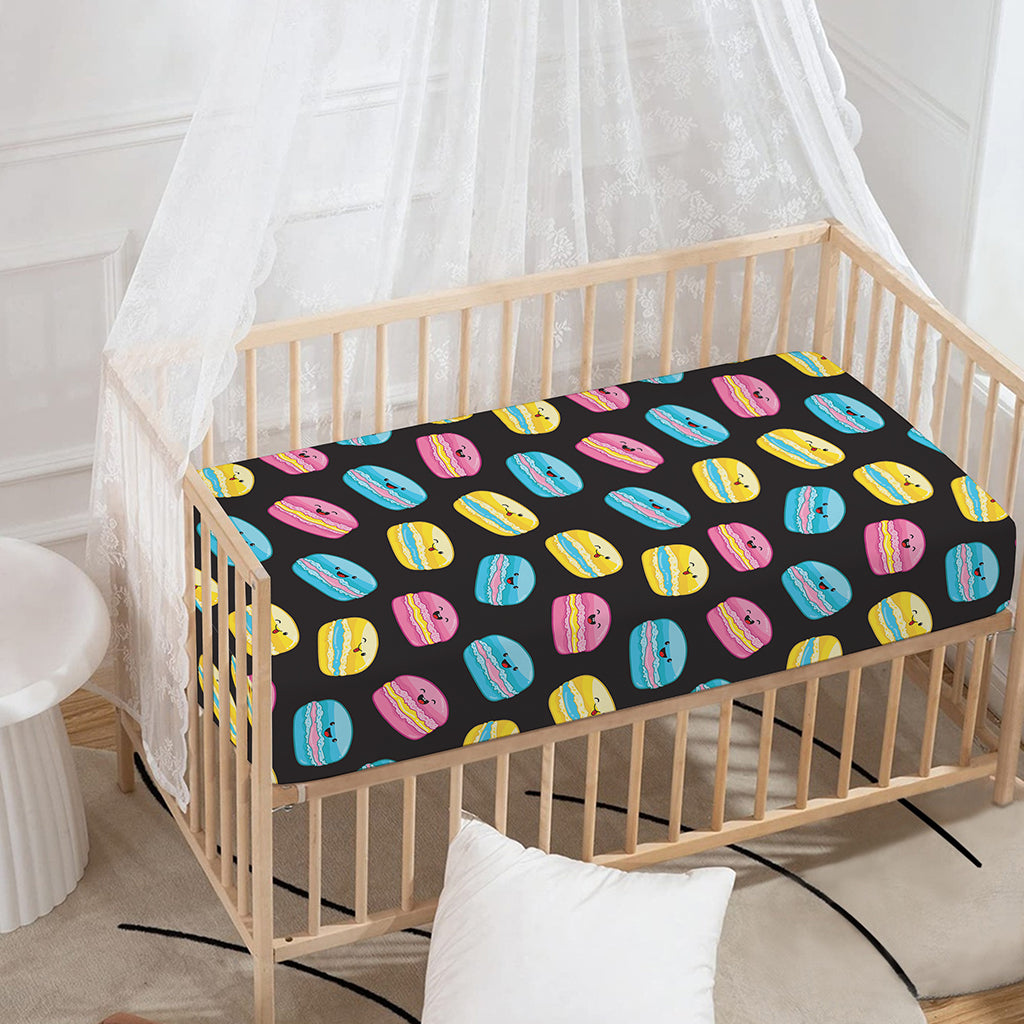 Happy Macarons Pattern Print Baby Crib Sheet