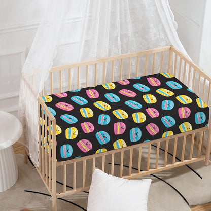 Happy Macarons Pattern Print Baby Crib Sheet