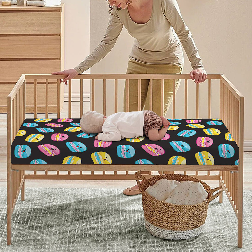 Happy Macarons Pattern Print Baby Crib Sheet