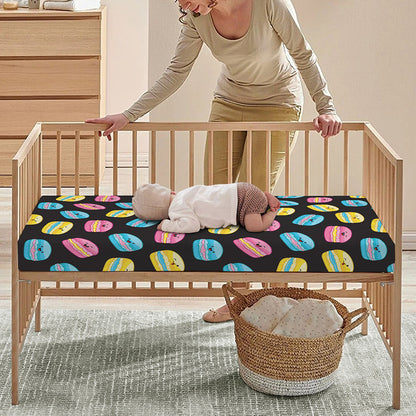 Happy Macarons Pattern Print Baby Crib Sheet