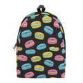 Happy Macarons Pattern Print School Backpack