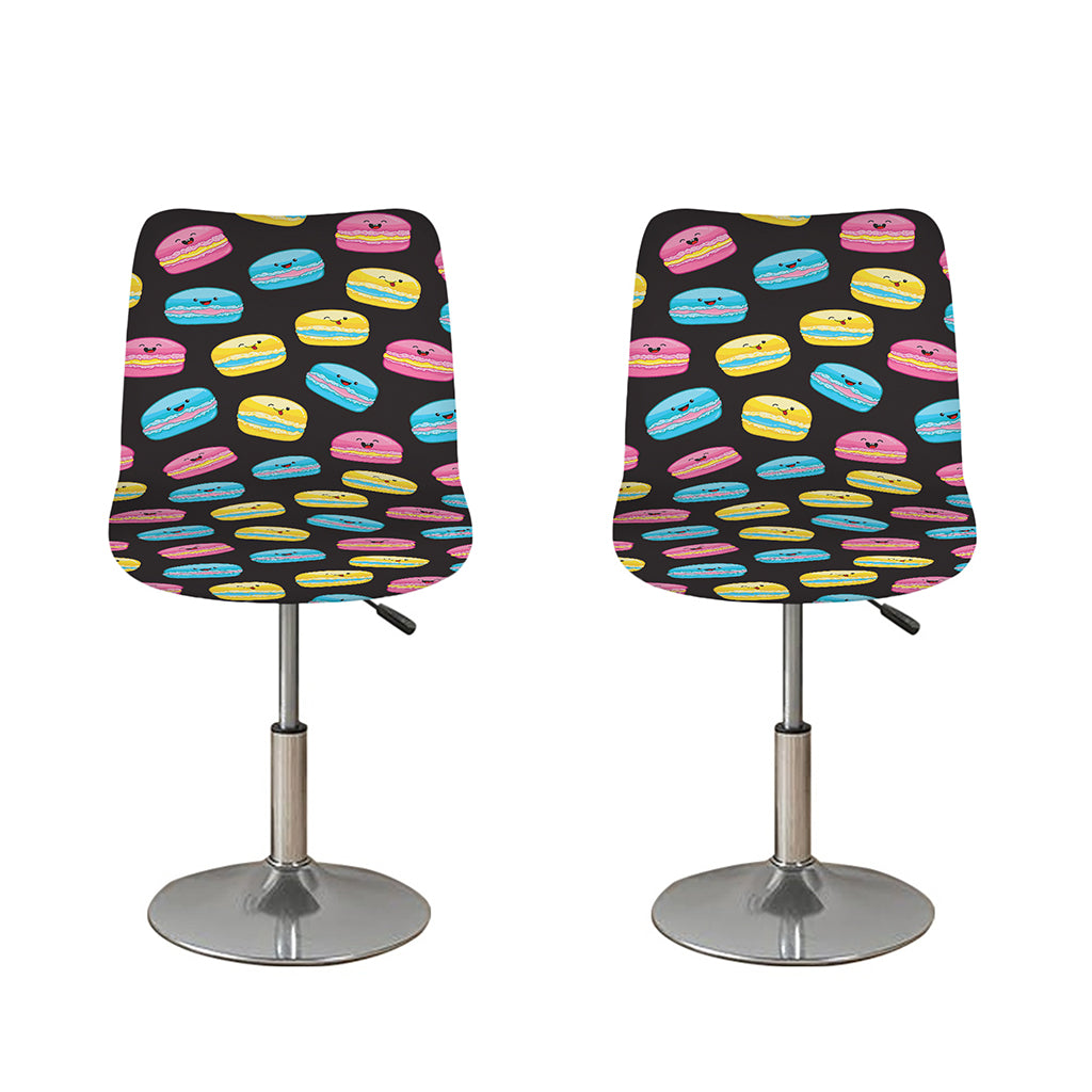 Happy Macarons Pattern Print Bar Stool Covers