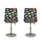 Happy Macarons Pattern Print Bar Stool Covers
