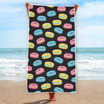 Happy Macarons Pattern Print Beach Towel