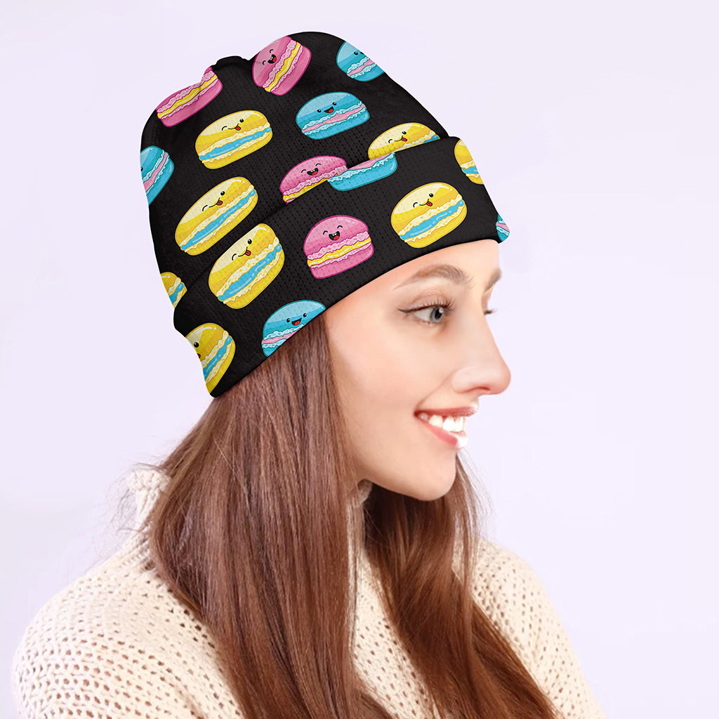 Happy Macarons Pattern Print Beanie