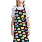 Happy Macarons Pattern Print Bib Apron With Pocket