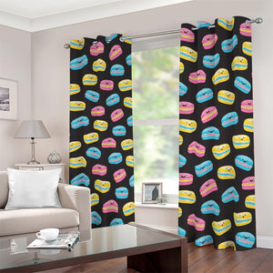 Happy Macarons Pattern Print Blackout Grommet Curtains