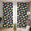 Happy Macarons Pattern Print Blackout Pencil Pleat Curtains