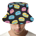 Happy Macarons Pattern Print Bucket Hat