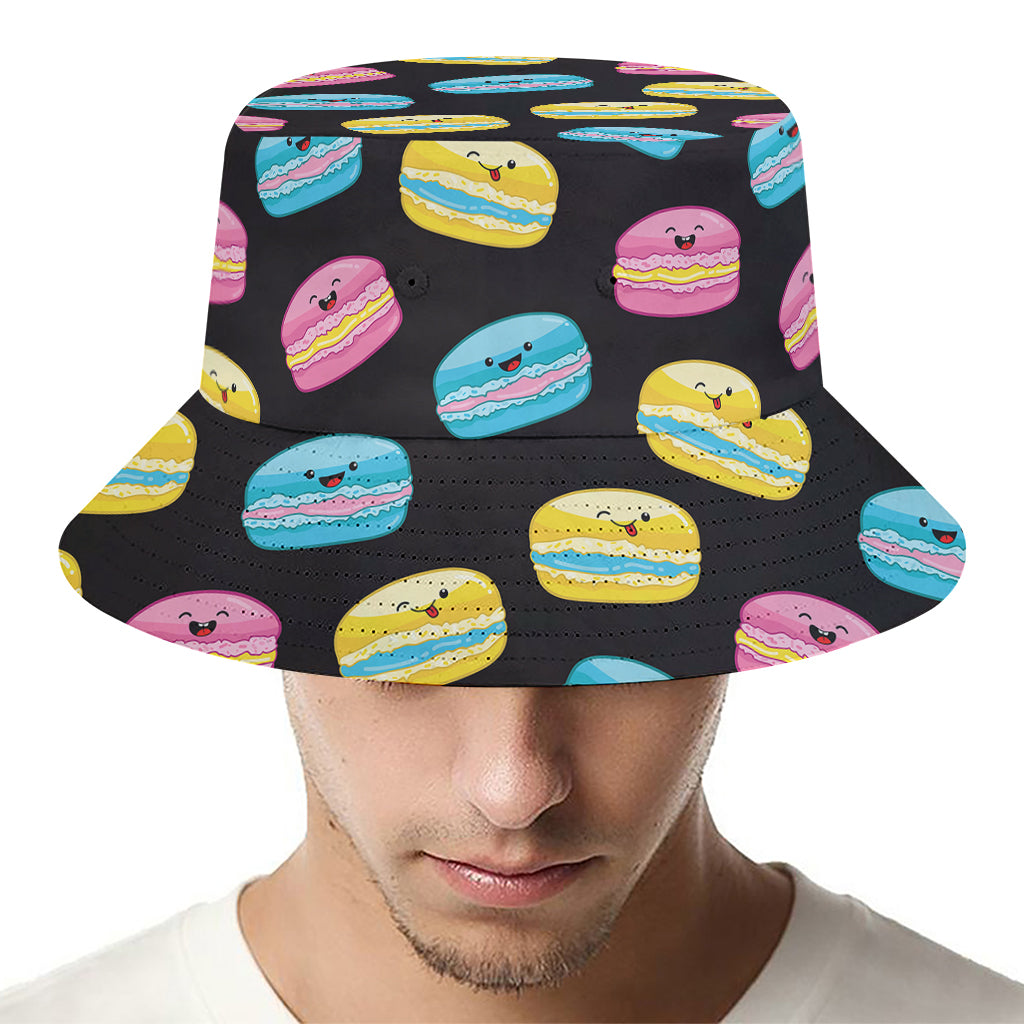 Happy Macarons Pattern Print Bucket Hat