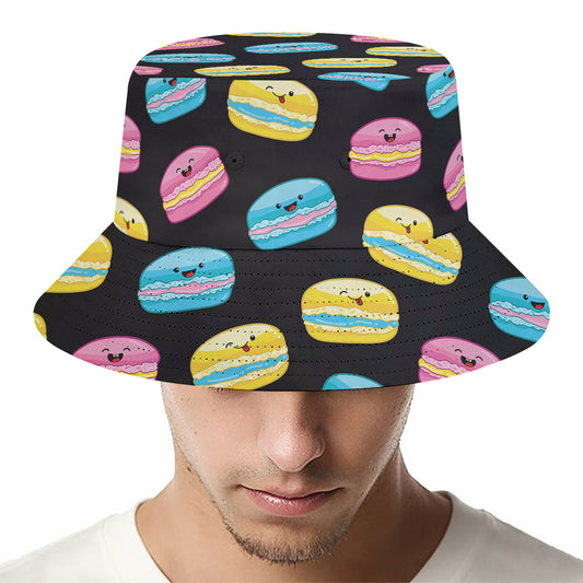 Happy Macarons Pattern Print Bucket Hat