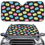 Happy Macarons Pattern Print Car Windshield Sun Shade
