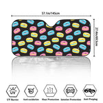 Happy Macarons Pattern Print Car Windshield Sun Shade