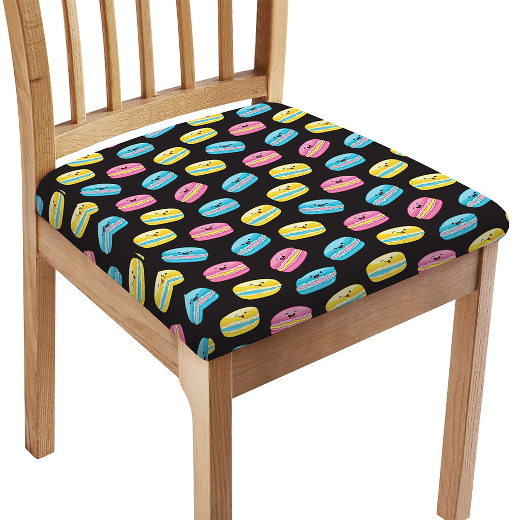 Happy Macarons Pattern Print Chair Cushion Cover