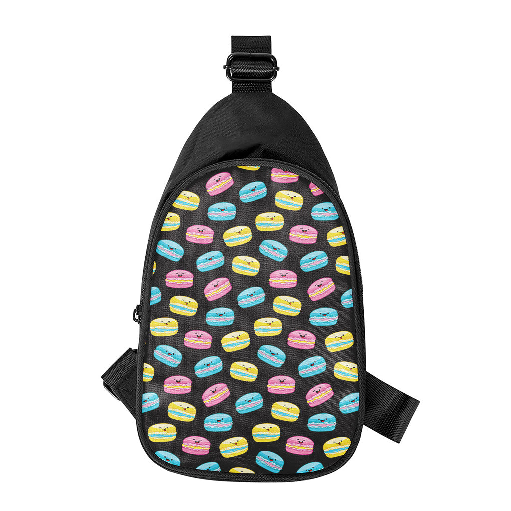 Happy Macarons Pattern Print Chest Bag