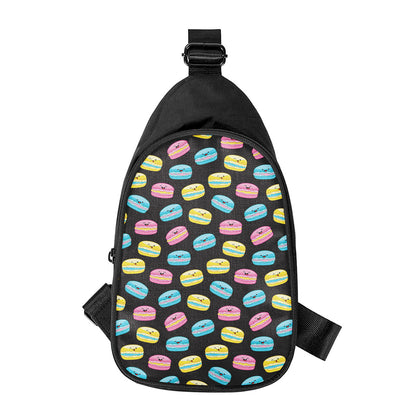 Happy Macarons Pattern Print Chest Bag