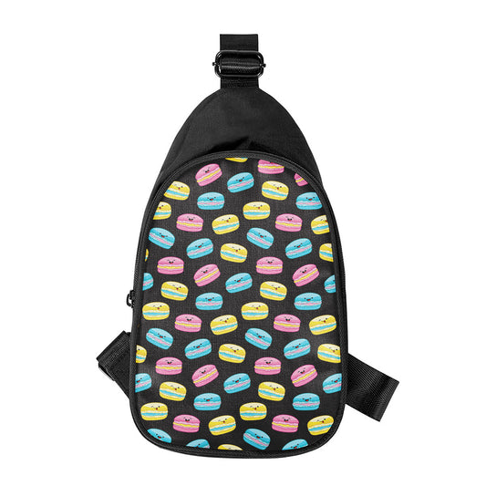 Happy Macarons Pattern Print Chest Bag