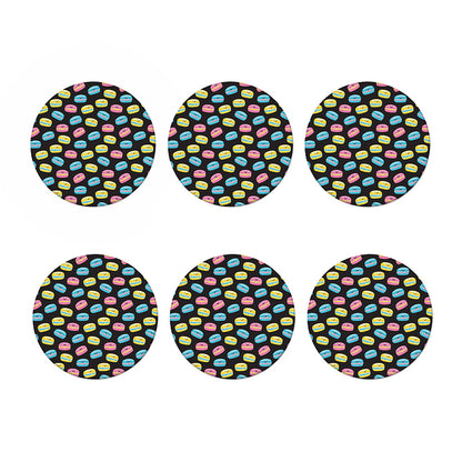 Happy Macarons Pattern Print Coaster Set