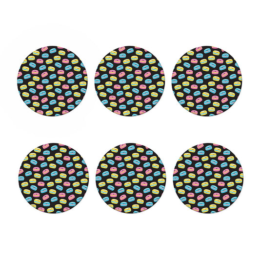 Happy Macarons Pattern Print Coaster Set