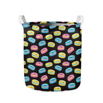 Happy Macarons Pattern Print Collapsible Laundry Basket