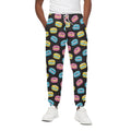 Happy Macarons Pattern Print Cotton Sweatpants