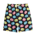 Happy Macarons Pattern Print Cotton Shorts